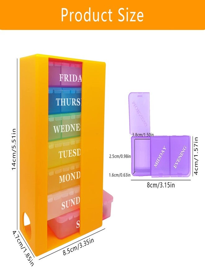 INVODA Pill Box 3 Times a Day Daily Pocket Pill Container Portable Travel Weekly Pill Organizer Stackable Pill Case for Vitamin, Fish Oils, Medication, Supplement - Image 5